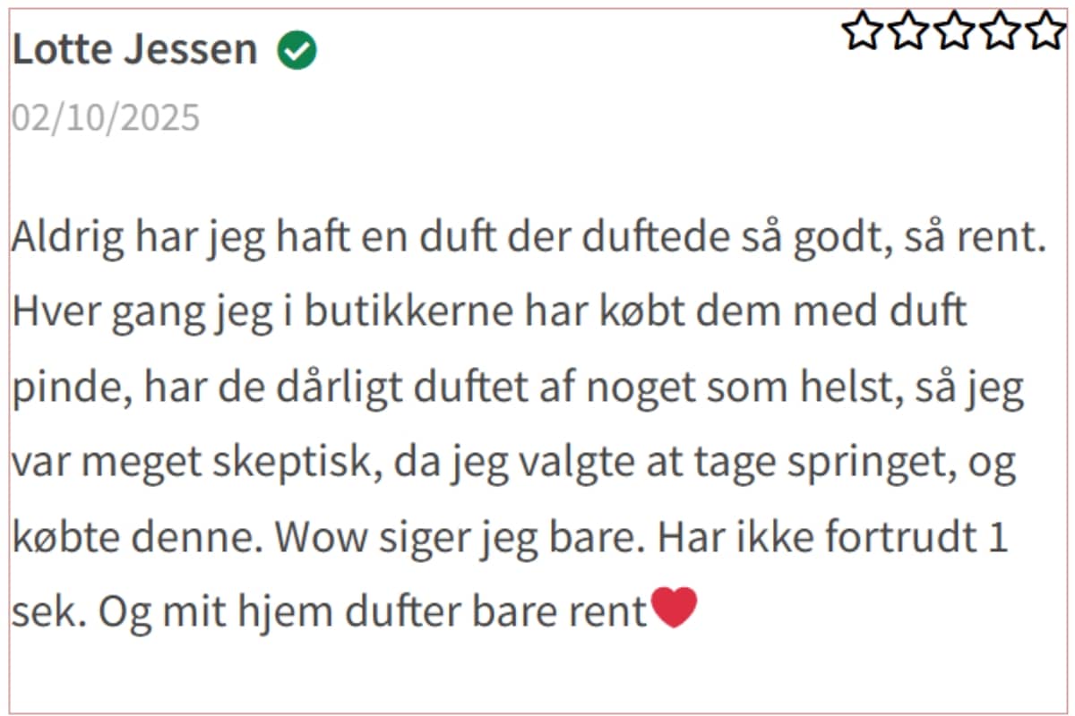 duftpinde fra duftverket anmeldelse Lotte