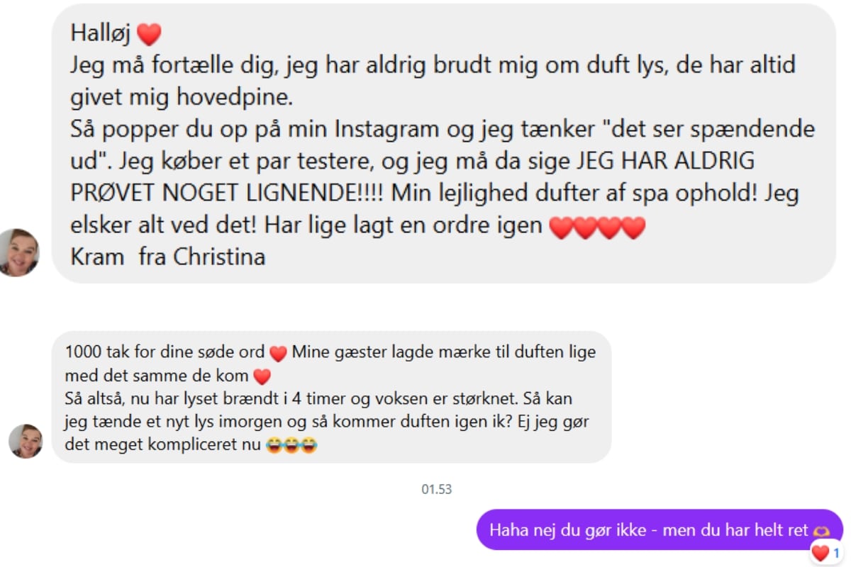 Duftlys der ikke giver hovedpine - anmeldelse fra Christina
