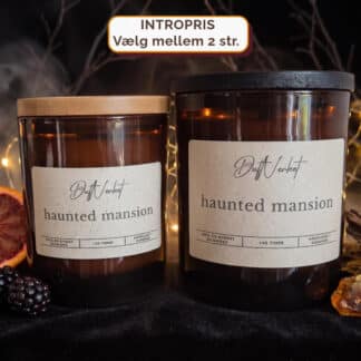 Duftlys til halloween - The Haunted Mansion håndlavet duftlys i glas af sojavoks